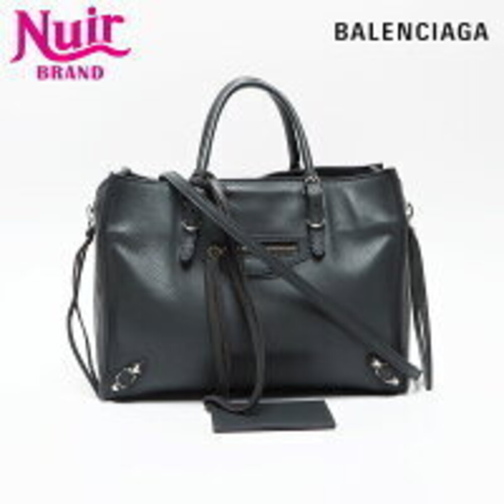 Balenciaga Paper Leather Shoulder Bag Gray